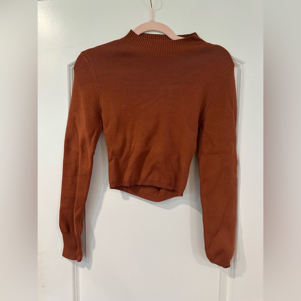 Rust Brown Turtleneck Sweater